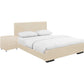 Beige Upholstered Full Platform Bed With Nightstand By Homeroots | Beds | Modishstore