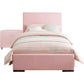 Pink Upholstered Twin Platform Bed With Nightstand By Homeroots | Beds | Modishstore - 2