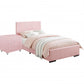 Pink Upholstered Full Platform Bed With Nightstand By Homeroots | Beds | Modishstore