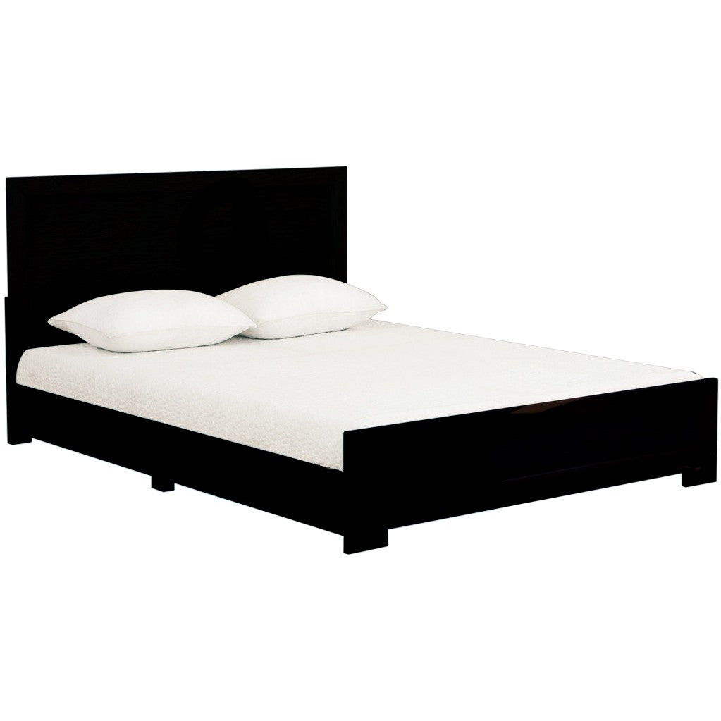 Black Wood Twin Platform Bed By Homeroots - 397071 | Beds | Modishstore - 2