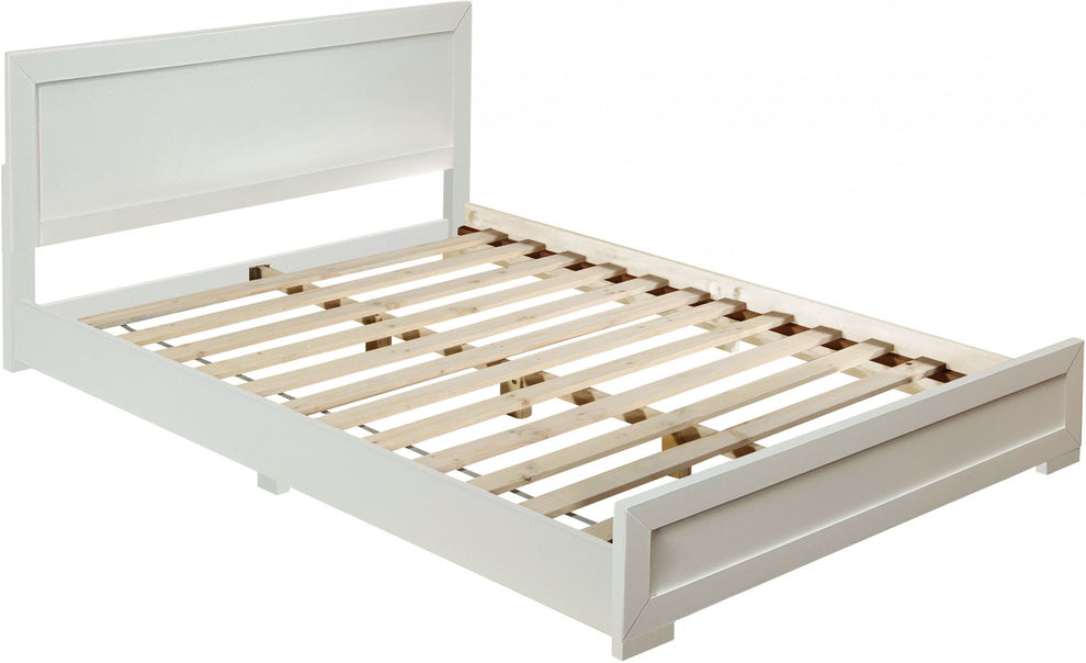 White Wood King Platform Bed By Homeroots - 397078 | Beds | Modishstore - 3