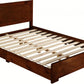 Walnut Wood Twin Platform Bed By Homeroots - 397079 | Beds | Modishstore - 2