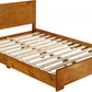 Oak Wood Twin Platform Bed By Homeroots - 397083 | Beds | Modishstore - 2
