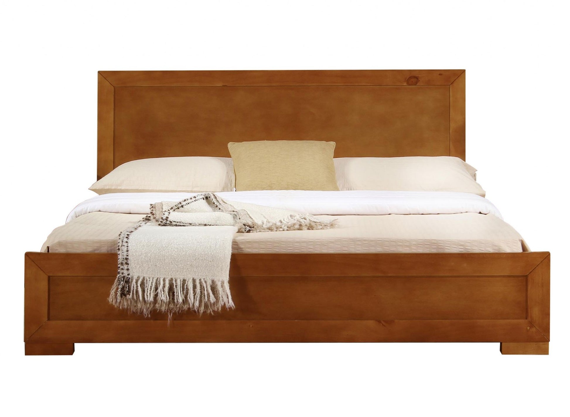 Oak Wood Twin Platform Bed By Homeroots - 397099 | Beds | Modishstore