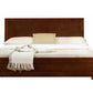 Walnut Wood Queen Platform Bed By Homeroots - 397105 | Beds | Modishstore - 2