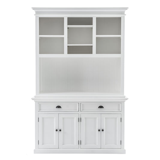 Classic White Buffet Hutch Unit with 2 Adjustable Shelves By Homeroots | Bookcases | Modishstore