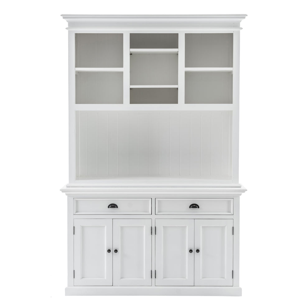 Classic White Buffet Hutch Unit with 2 Adjustable Shelves By Homeroots | Bookcases | Modishstore