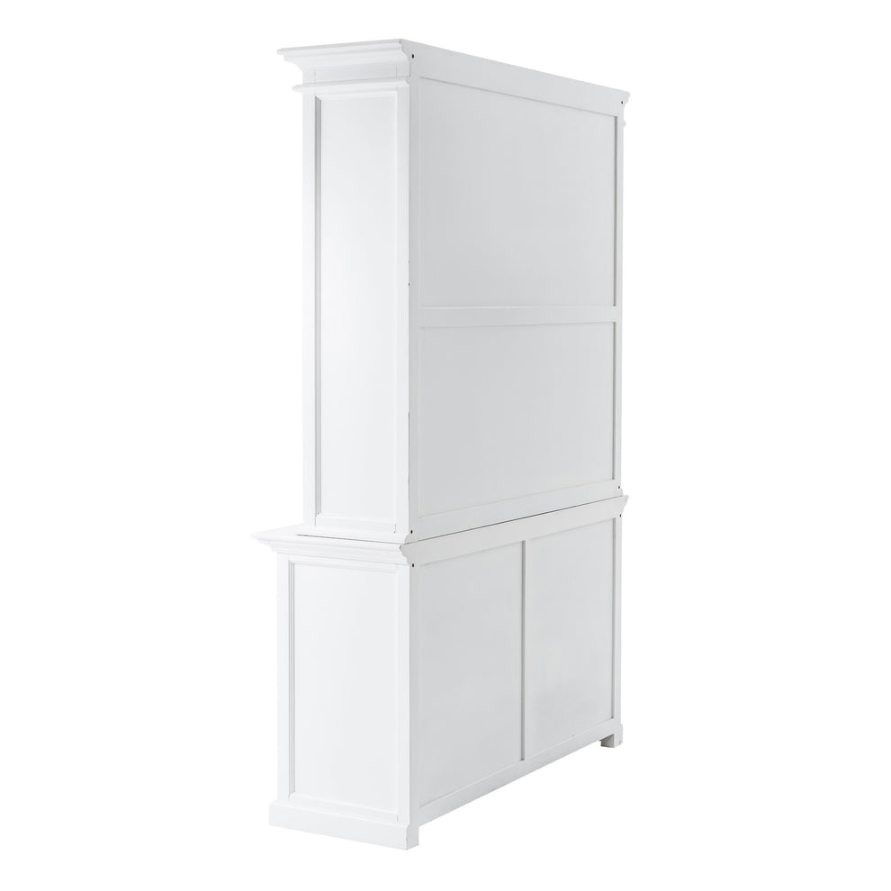Classic White Buffet Hutch Unit with 2 Adjustable Shelves By Homeroots | Bookcases | Modishstore - 5