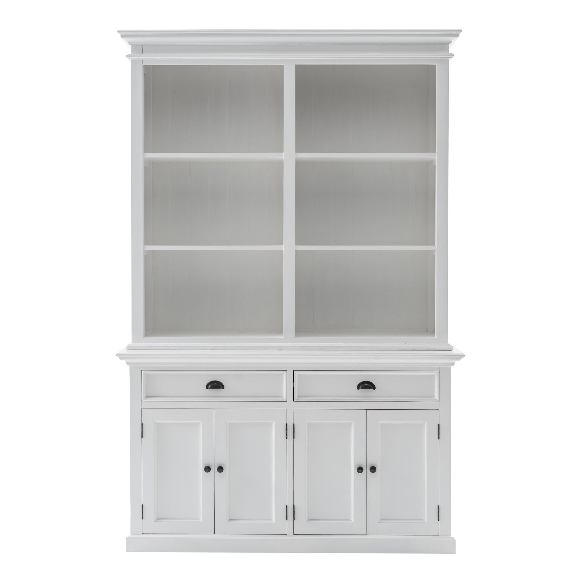 Classic White Buffet Hutch Unit with 2 Adjustable Shelves By Homeroots | Bookcases | Modishstore - 10