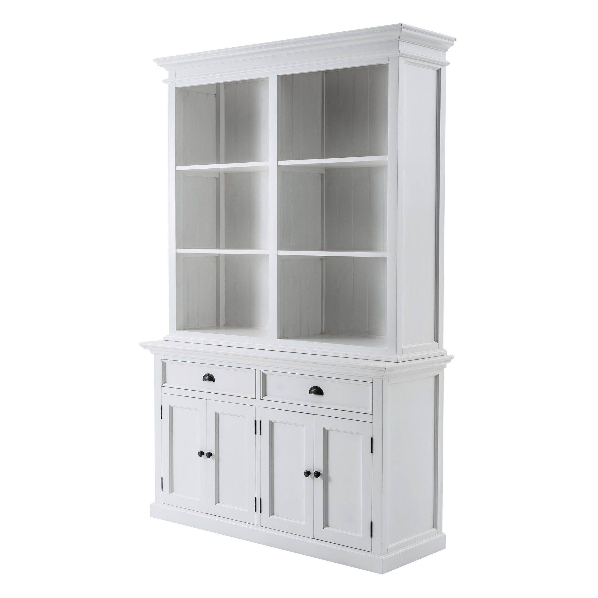 Classic White Buffet Hutch Unit with 2 Adjustable Shelves By Homeroots | Bookcases | Modishstore - 12