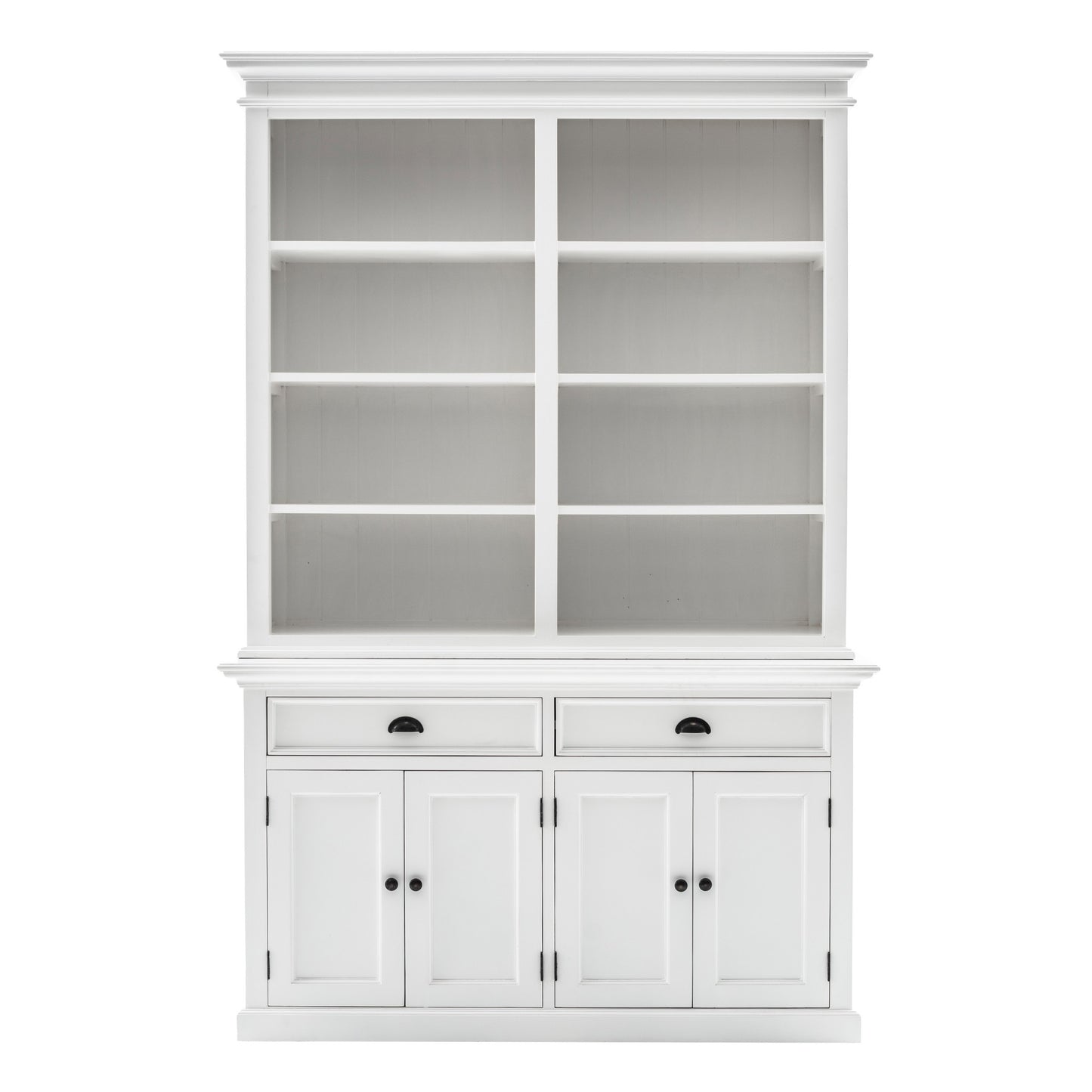 Classic White Buffet Hutch Unit with 2 Adjustable Shelves By Homeroots | Bookcases | Modishstore - 19