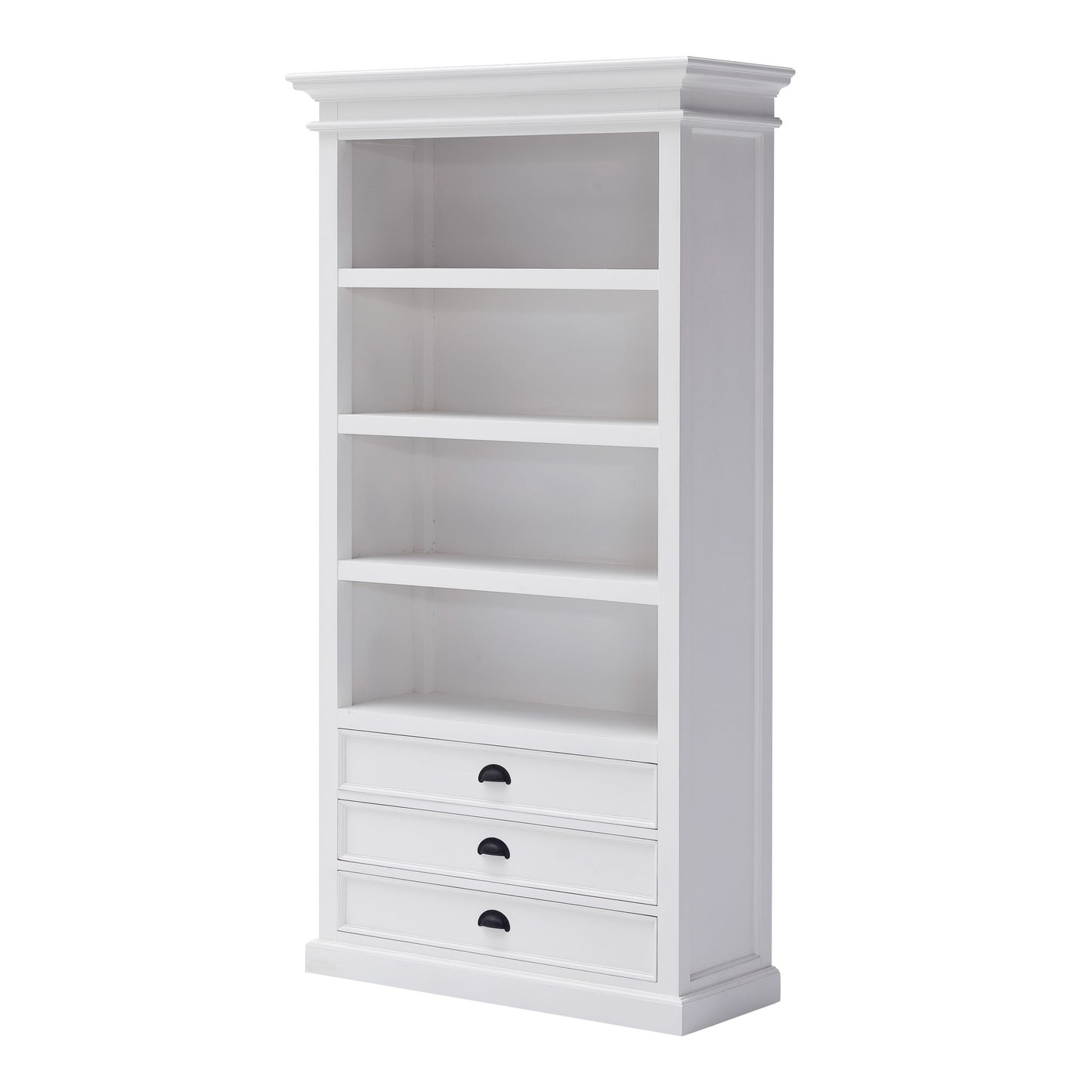 Classic White Bookcase By Homeroots | Bookcases | Modishstore - 3