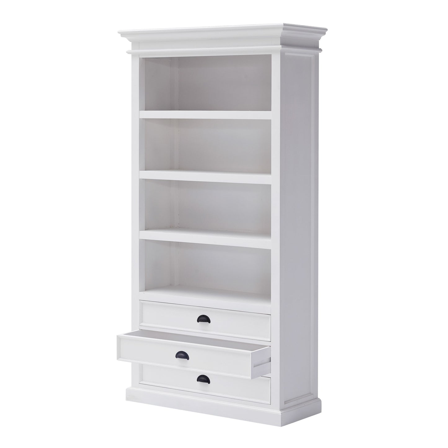 Classic White Bookcase By Homeroots | Bookcases | Modishstore - 3