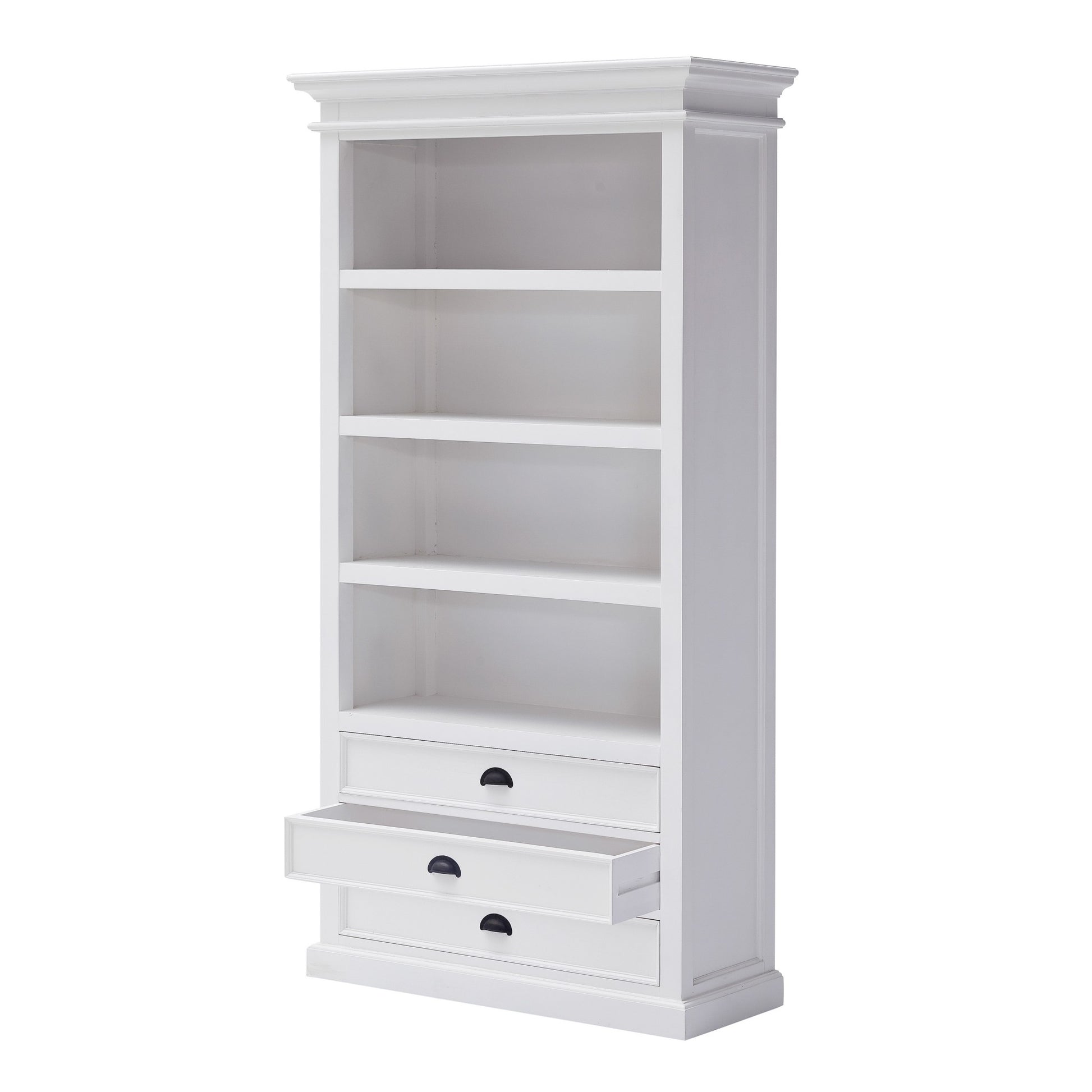 Classic White Bookcase By Homeroots | Bookcases | Modishstore - 4