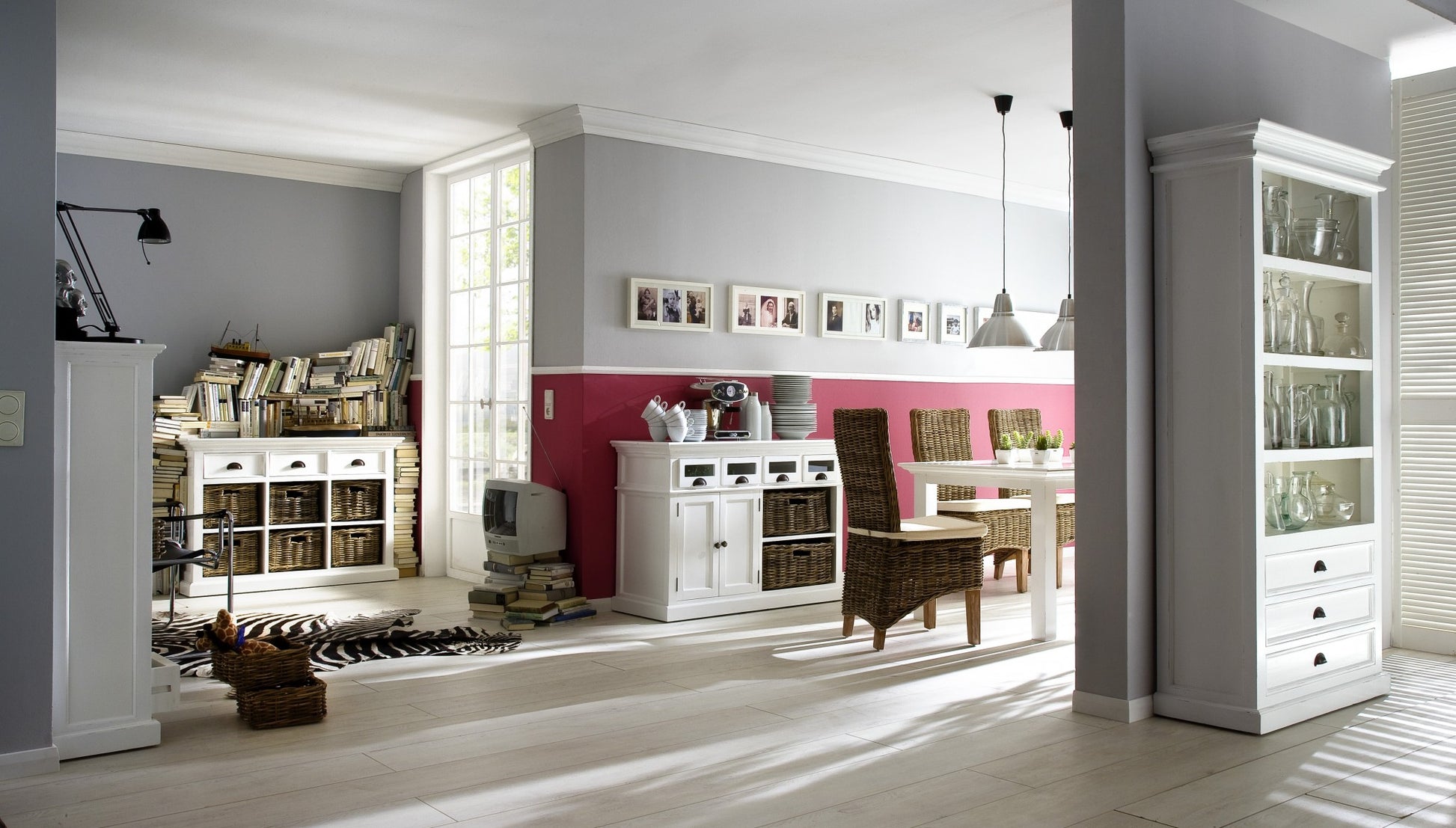 Classic White Bookcase By Homeroots | Bookcases | Modishstore - 8