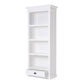 Classic White Bookcase With One Drawer By Homeroots | Bookcases | Modishstore - 3