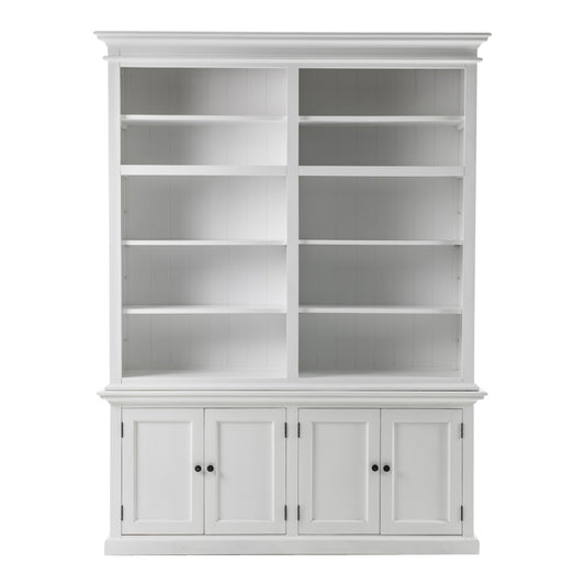 Classic White Double Bay Hutch Unit By Homeroots | Bookcases | Modishstore