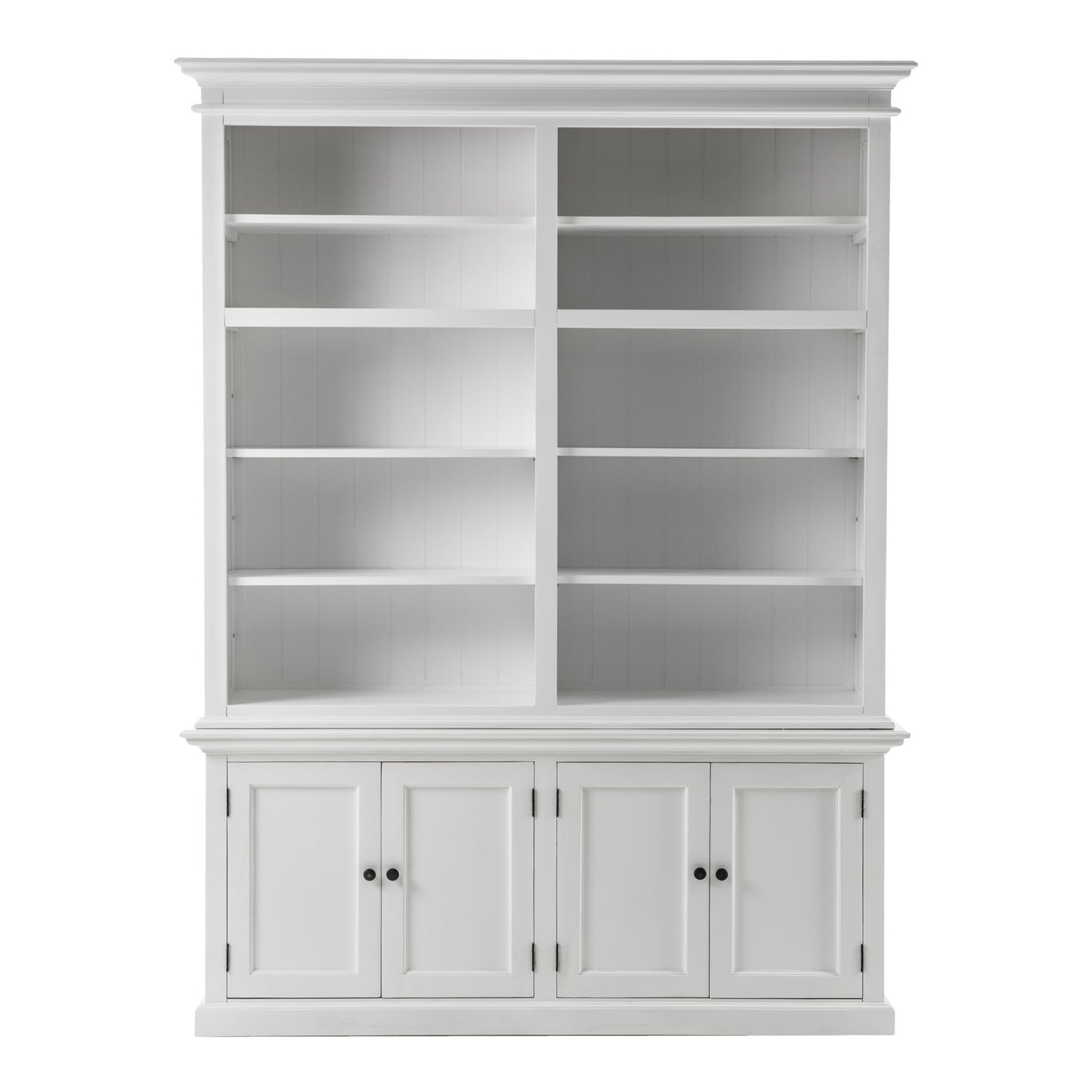 Classic White Double Bay Hutch Unit By Homeroots | Bookcases | Modishstore