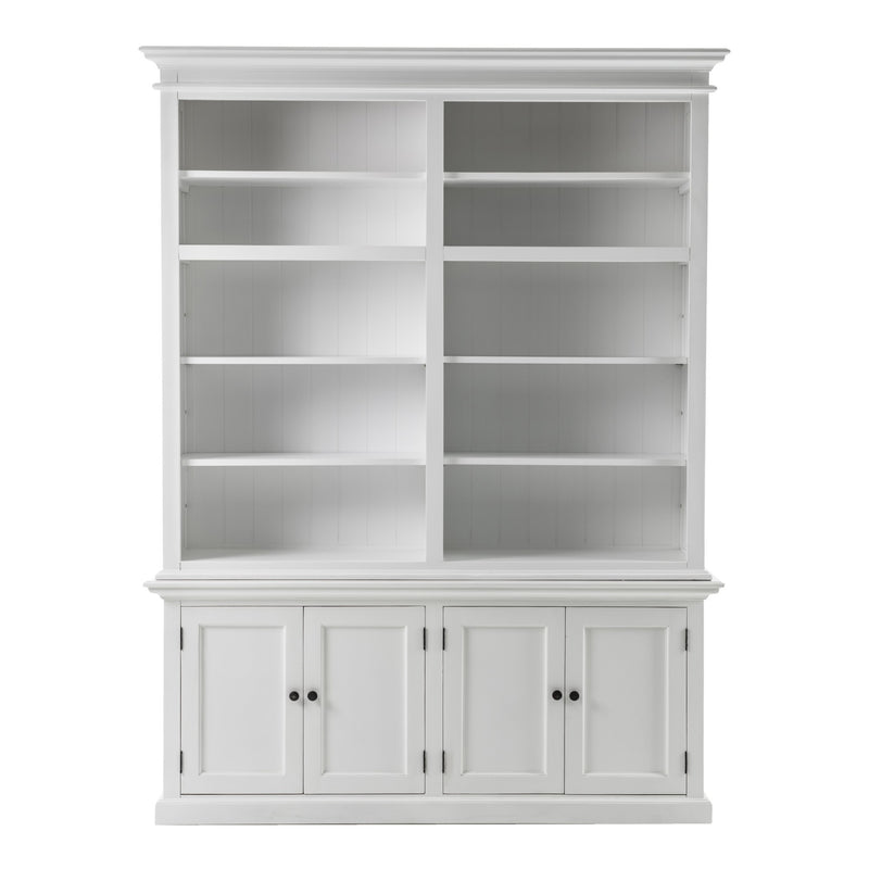 Classic White Double Bay Hutch Unit By Homeroots | Bookcases | Modishstore