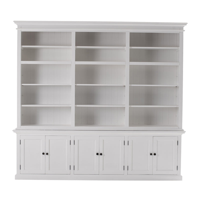 Classic White Triple-Bay Hutch Unit By Homeroots | Bookcases | Modishstore