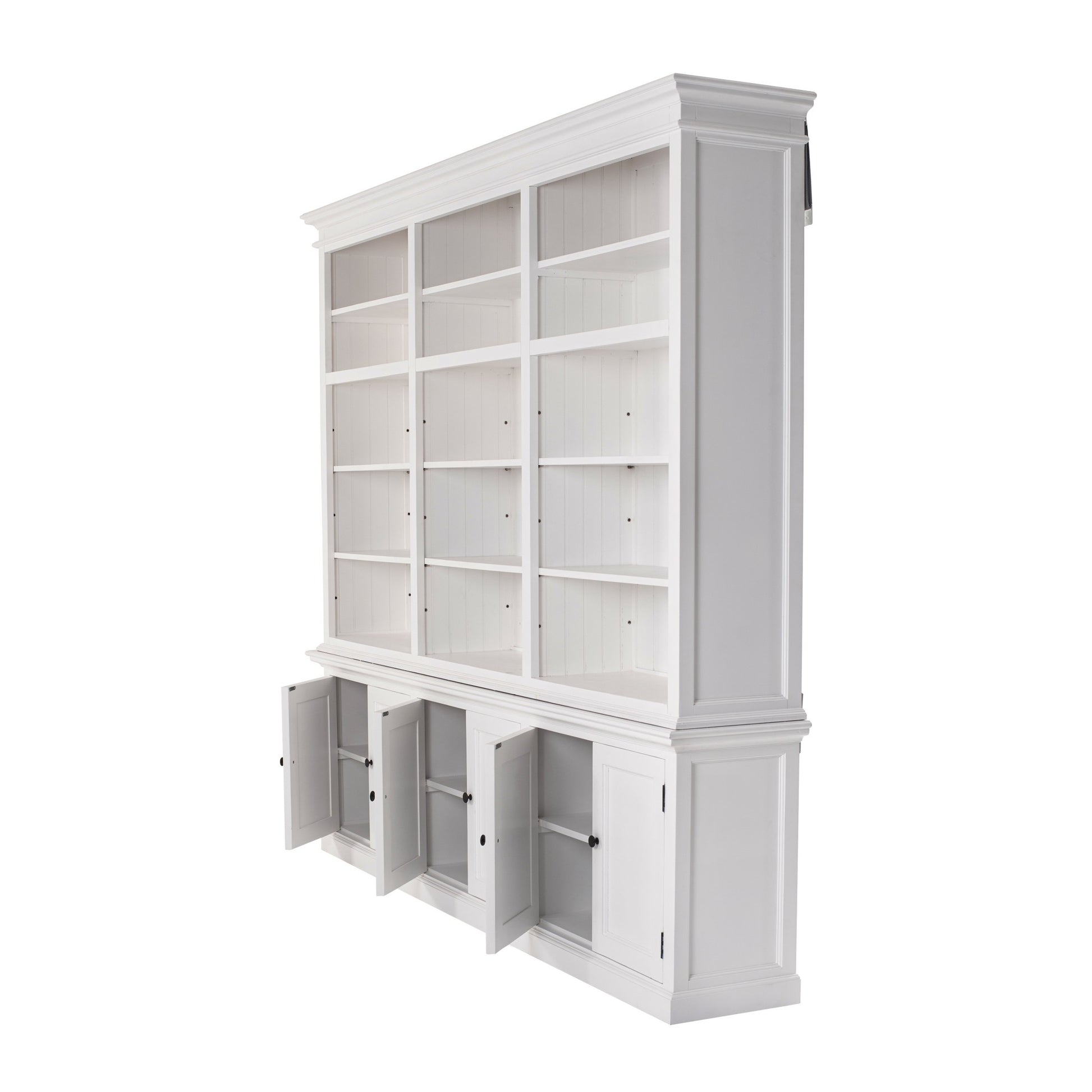 Classic White Triple-Bay Hutch Unit By Homeroots | Bookcases | Modishstore - 3