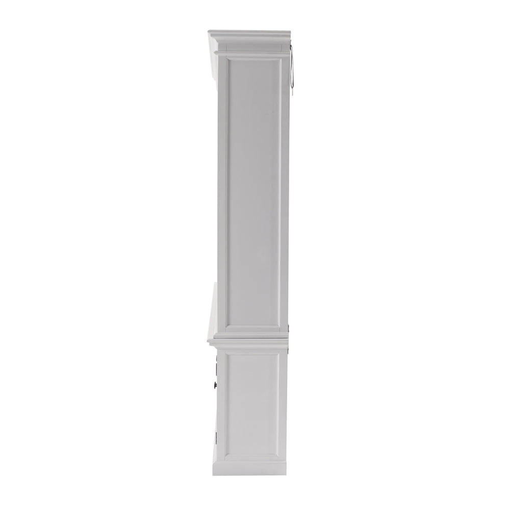 Classic White Triple-Bay Hutch Unit By Homeroots | Bookcases | Modishstore - 4