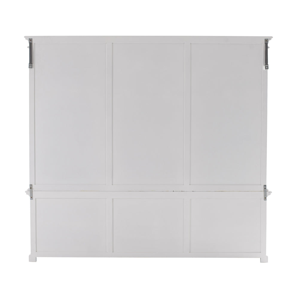 Classic White Triple-Bay Hutch Unit By Homeroots | Bookcases | Modishstore - 5