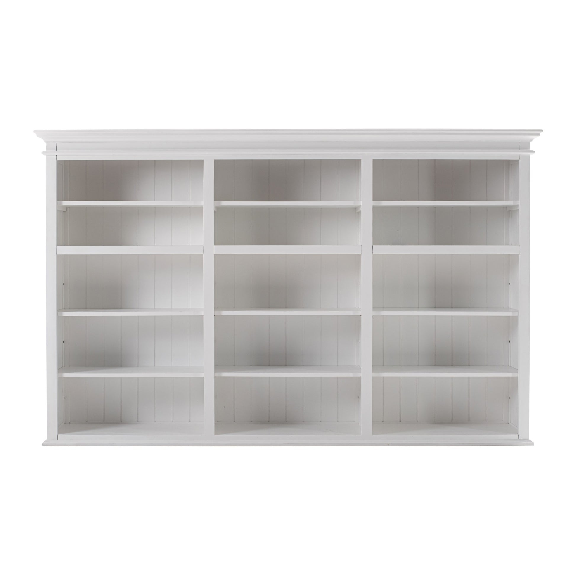Classic White Triple-Bay Hutch Unit By Homeroots | Bookcases | Modishstore - 6