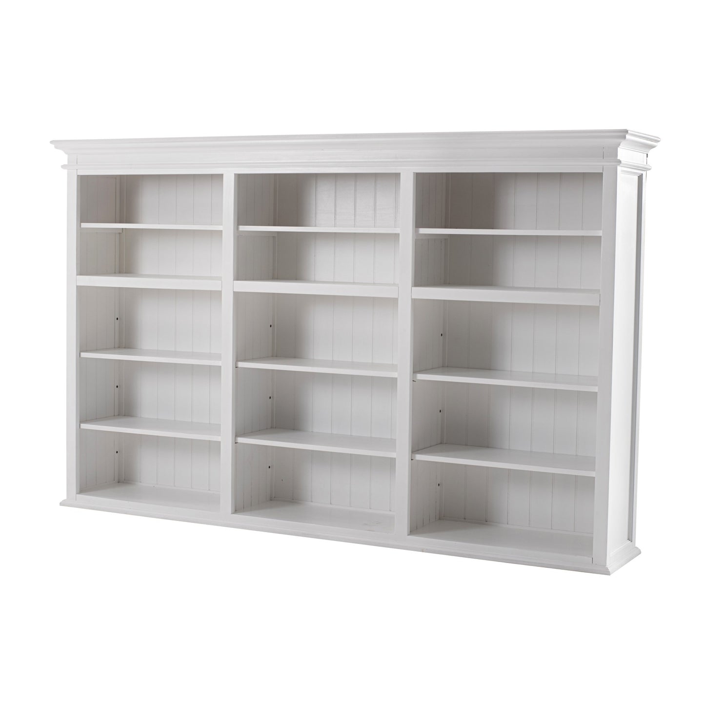 Classic White Triple-Bay Hutch Unit By Homeroots | Bookcases | Modishstore - 7