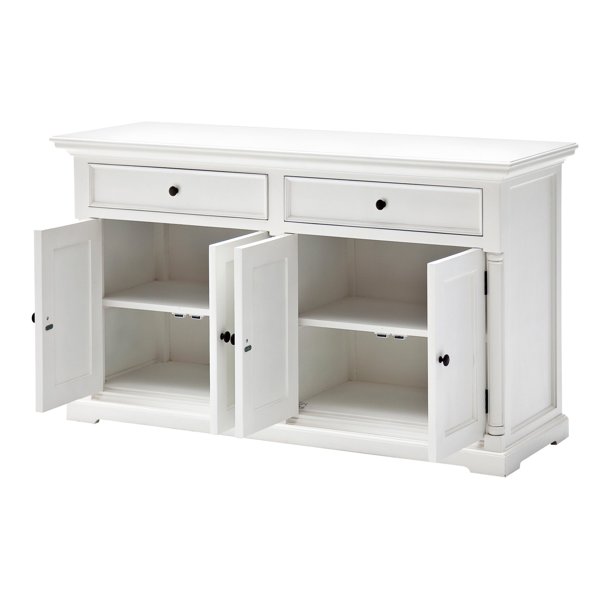 Classic White Hutch Cabinet By Homeroots | Bookcases | Modishstore - 8