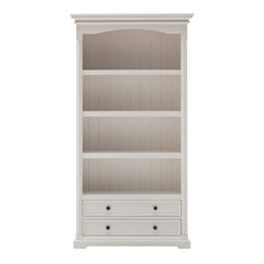 Classic White Bookcase with Drawers By Homeroots