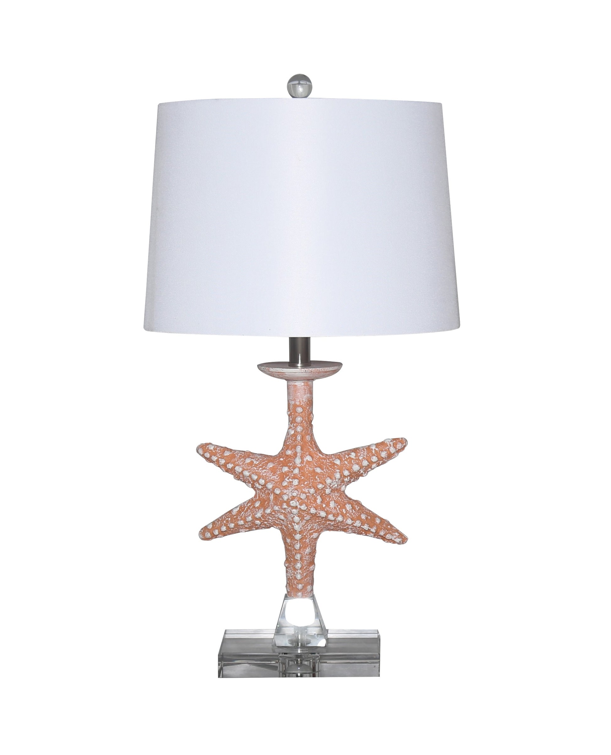 Set of 2 Orange Coastal Starfish Table Lamps By Homeroots | Table Lamps | Modishstore - 2
