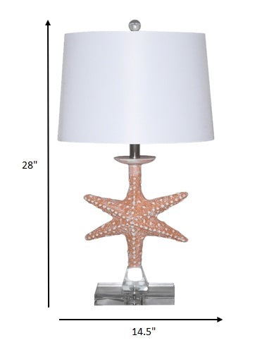 Set of 2 Orange Coastal Starfish Table Lamps By Homeroots | Table Lamps | Modishstore - 4