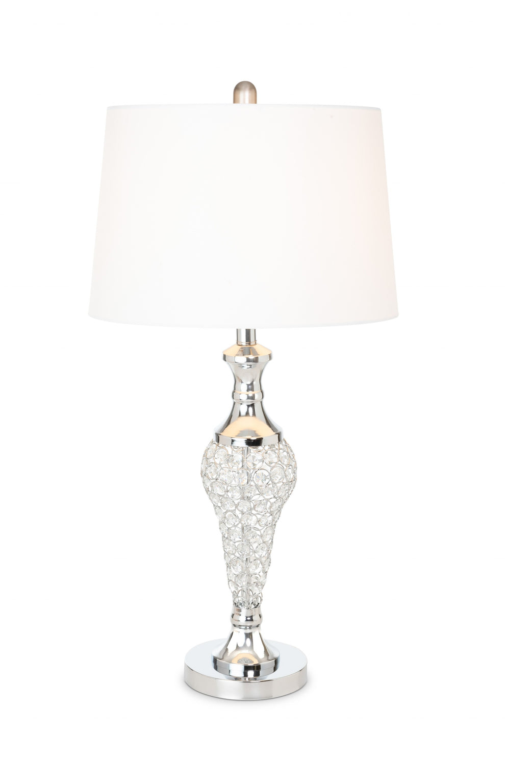 Set of 2 Silver Acrylic Beads Metal Table Lamps By Homeroots | Table Lamps | Modishstore - 3