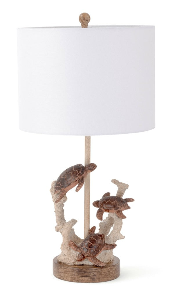 Set of 2 Brown Turtle Reef Table Lamps By Homeroots | Table Lamps | Modishstore - 2