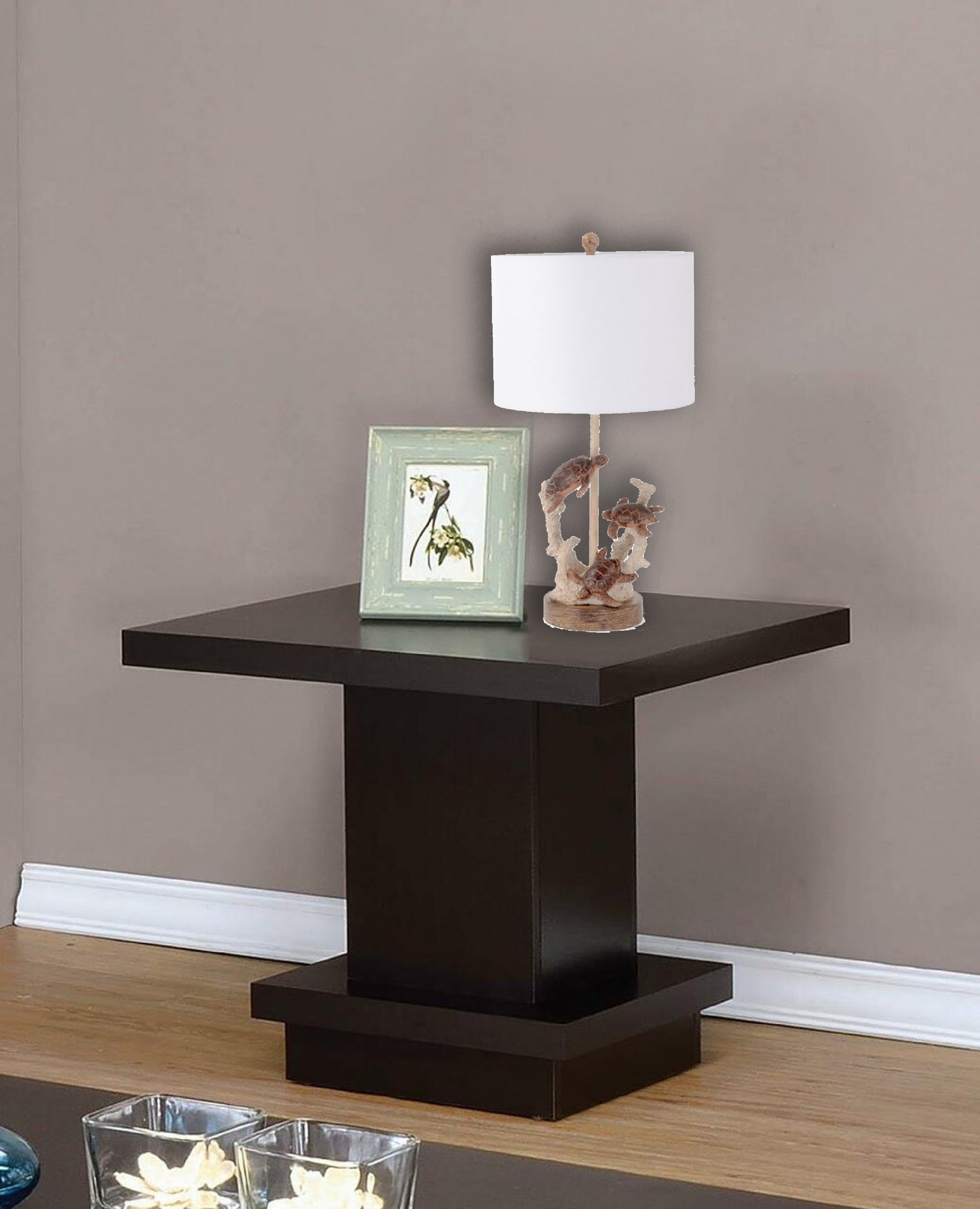 Set of 2 Brown Turtle Reef Table Lamps By Homeroots | Table Lamps | Modishstore - 3