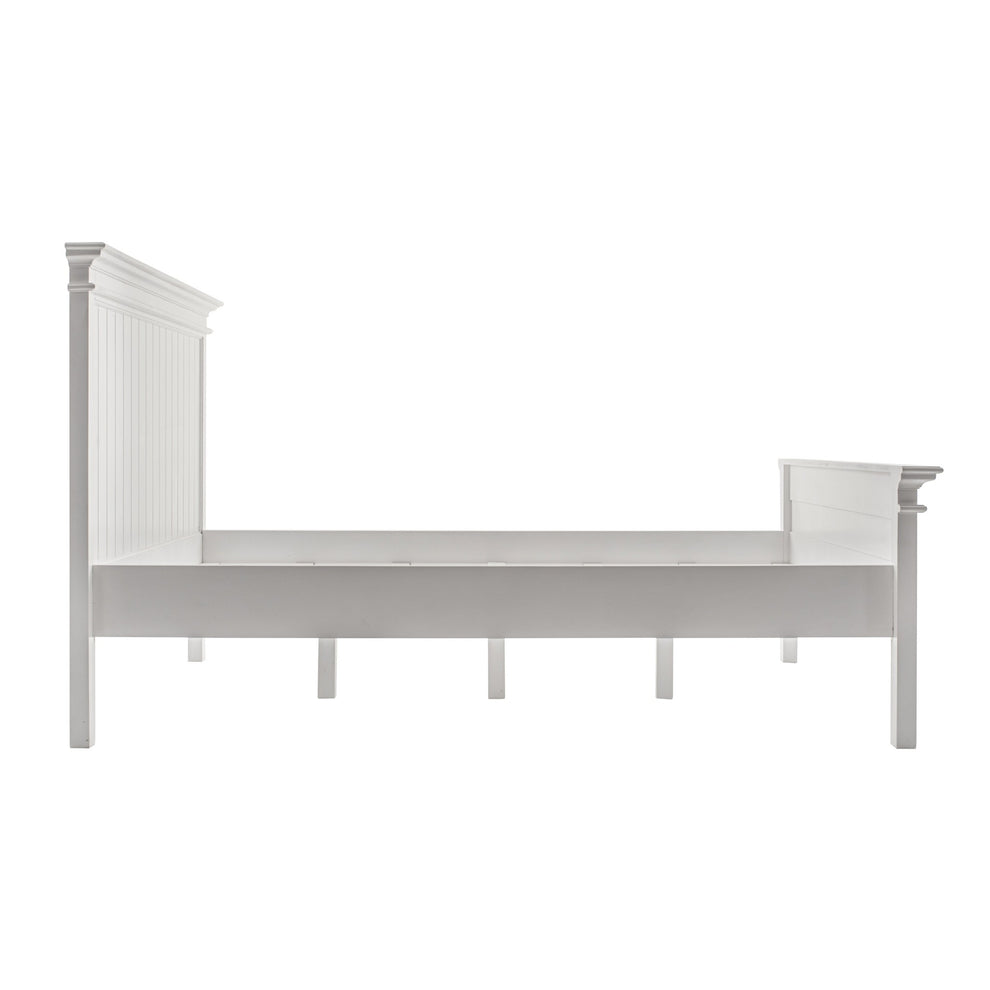 Classic White Panel Queen Size Bed By Homeroots | Beds | Modishstore - 4