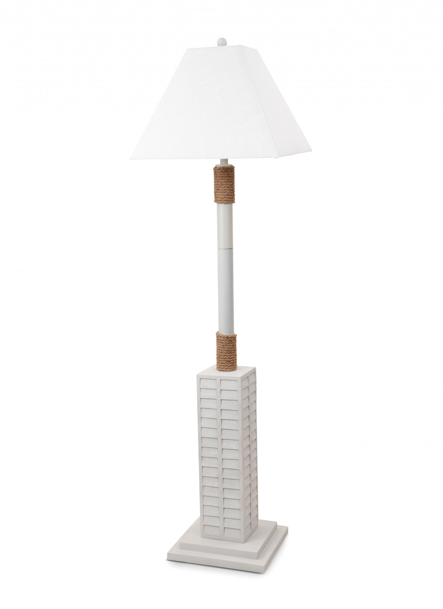Creamy White and Nautical Rope Floor Lamp | Floor Lamps | Modishstore - 3