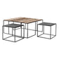 Set of Three Black and Brown Reclaimed Wood And Iron Nested Coffee Tables By Homeroots | Coffee Tables | Modishstore - 4