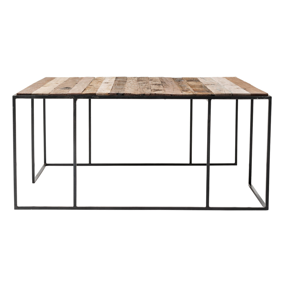 Set of Three Black and Brown Reclaimed Wood And Iron Nested Coffee Tables By Homeroots | Coffee Tables | Modishstore - 6