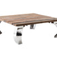 39" Steel And Reclaimed Wood Contemporary Square Coffee Table By Homeroots | Coffee Tables | Modishstore - 3