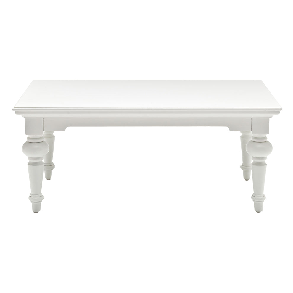 47" Classic White Manufactured Wood And Solid Wood Rectangular Coffee Table By Homeroots | Coffee Tables | Modishstore - 4