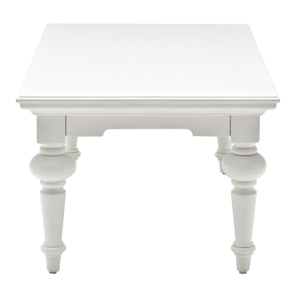 47" Classic White Manufactured Wood And Solid Wood Rectangular Coffee Table By Homeroots | Coffee Tables | Modishstore - 5