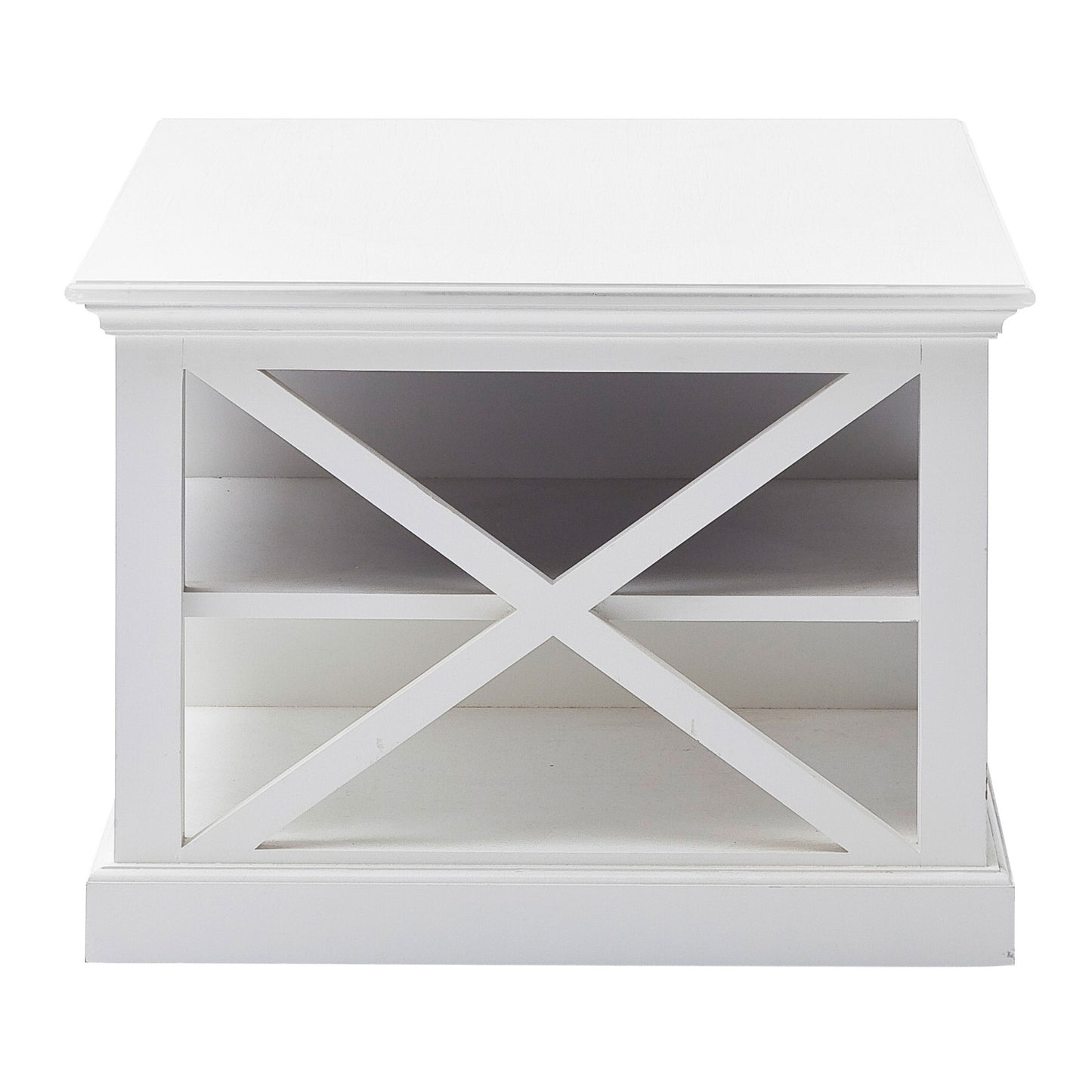 47" White Solid Wood Rectangular Coffee Table With Three Shelves By Homeroots | Coffee Tables | Modishstore - 5