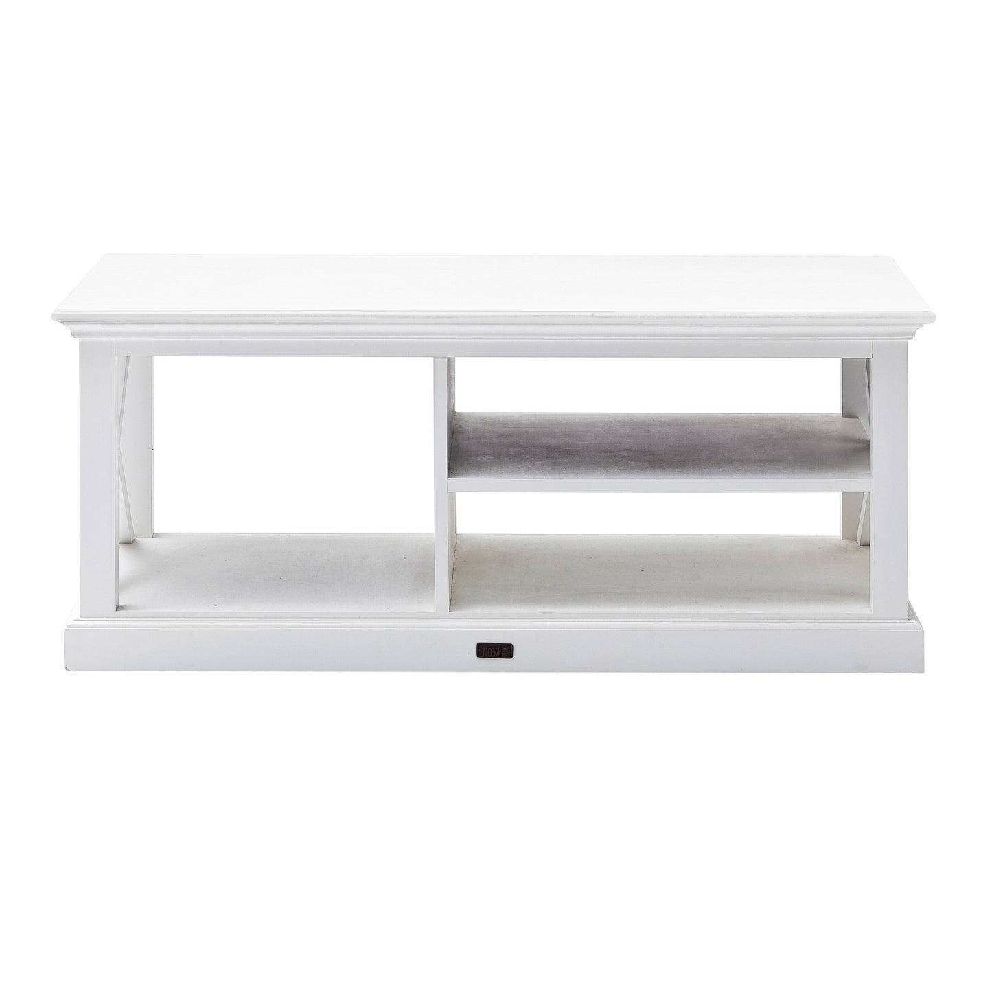 47" White Solid Wood Rectangular Coffee Table With Three Shelves By Homeroots | Coffee Tables | Modishstore - 6