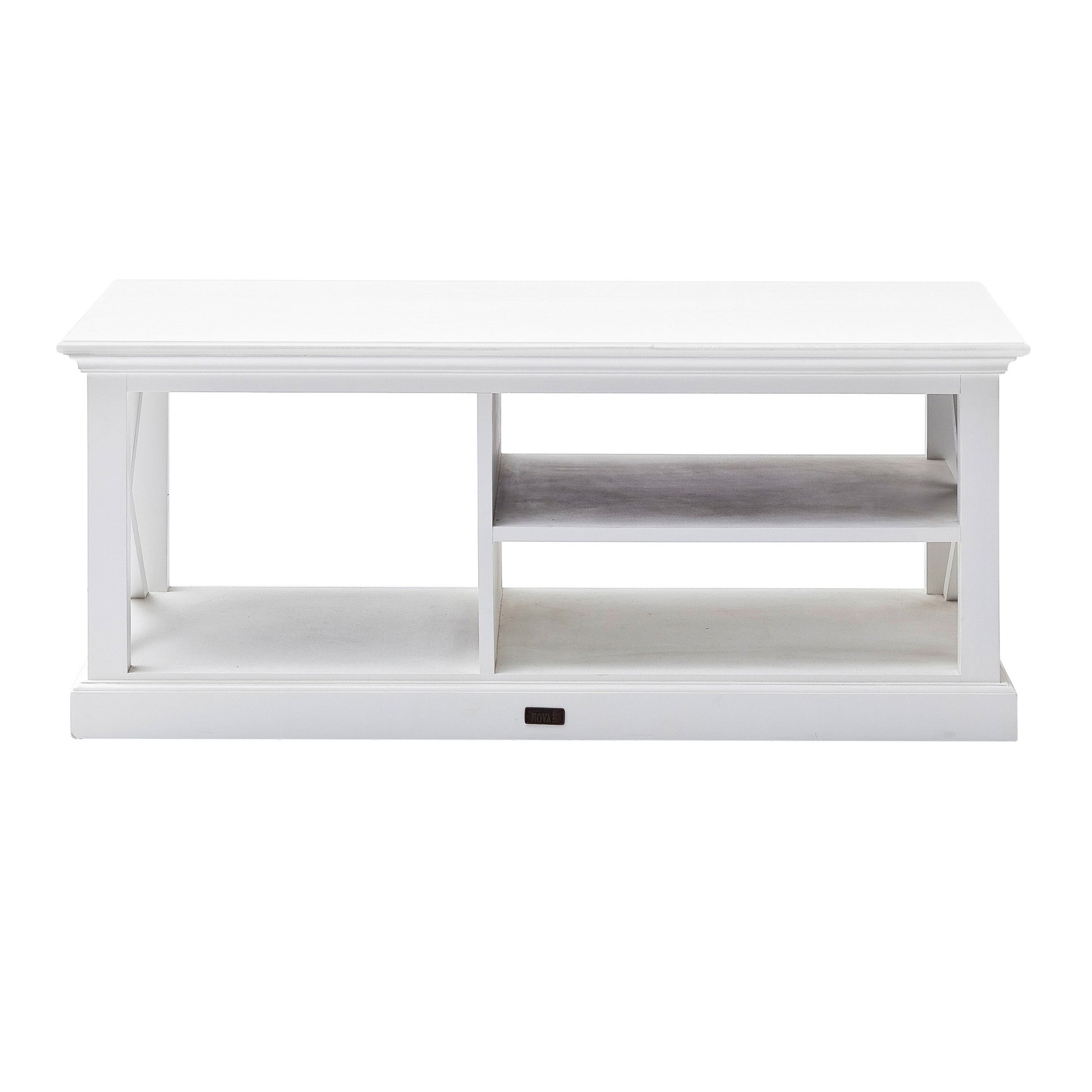 47" White Solid Wood Rectangular Coffee Table With Three Shelves By Homeroots | Coffee Tables | Modishstore - 6