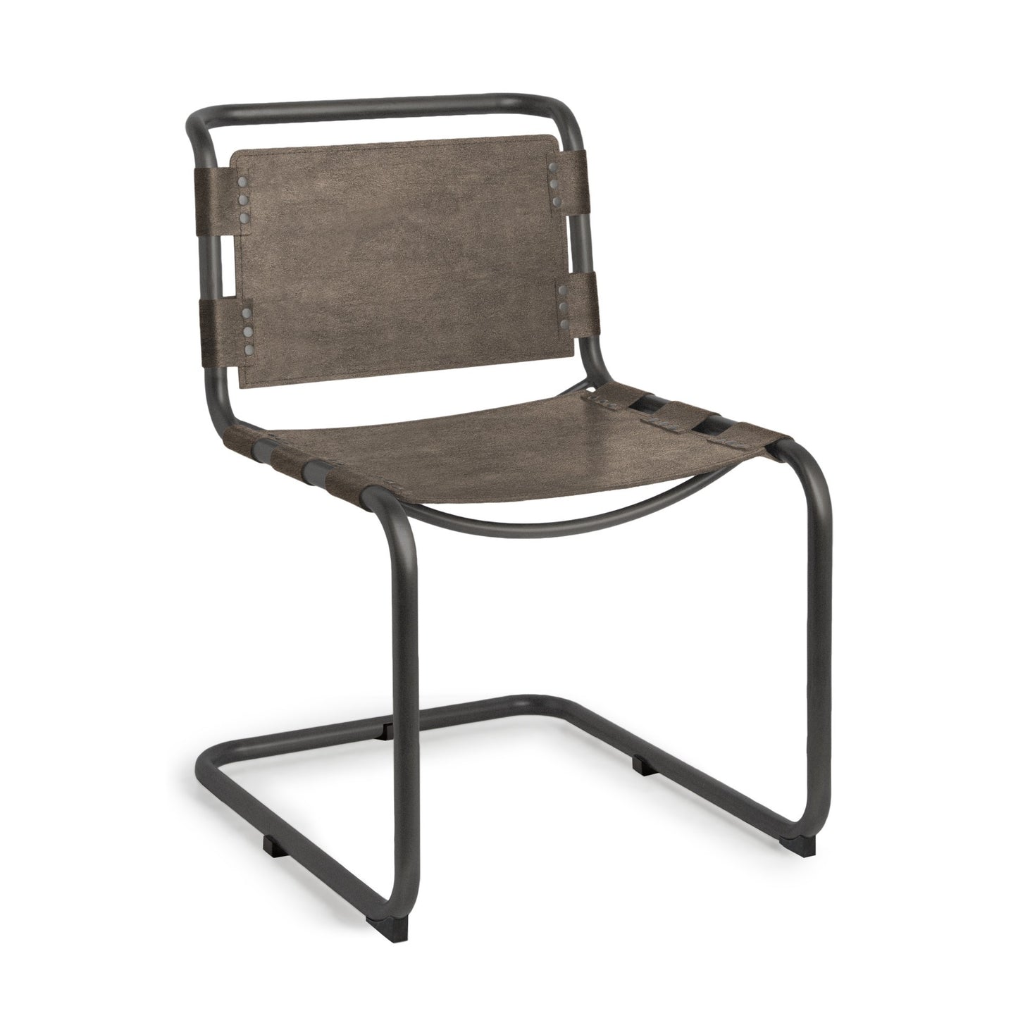 Set Of 2 Dark Brown Leather Dining Or Side Chairs By Homeroots | Dining Chairs | Modishstore - 2