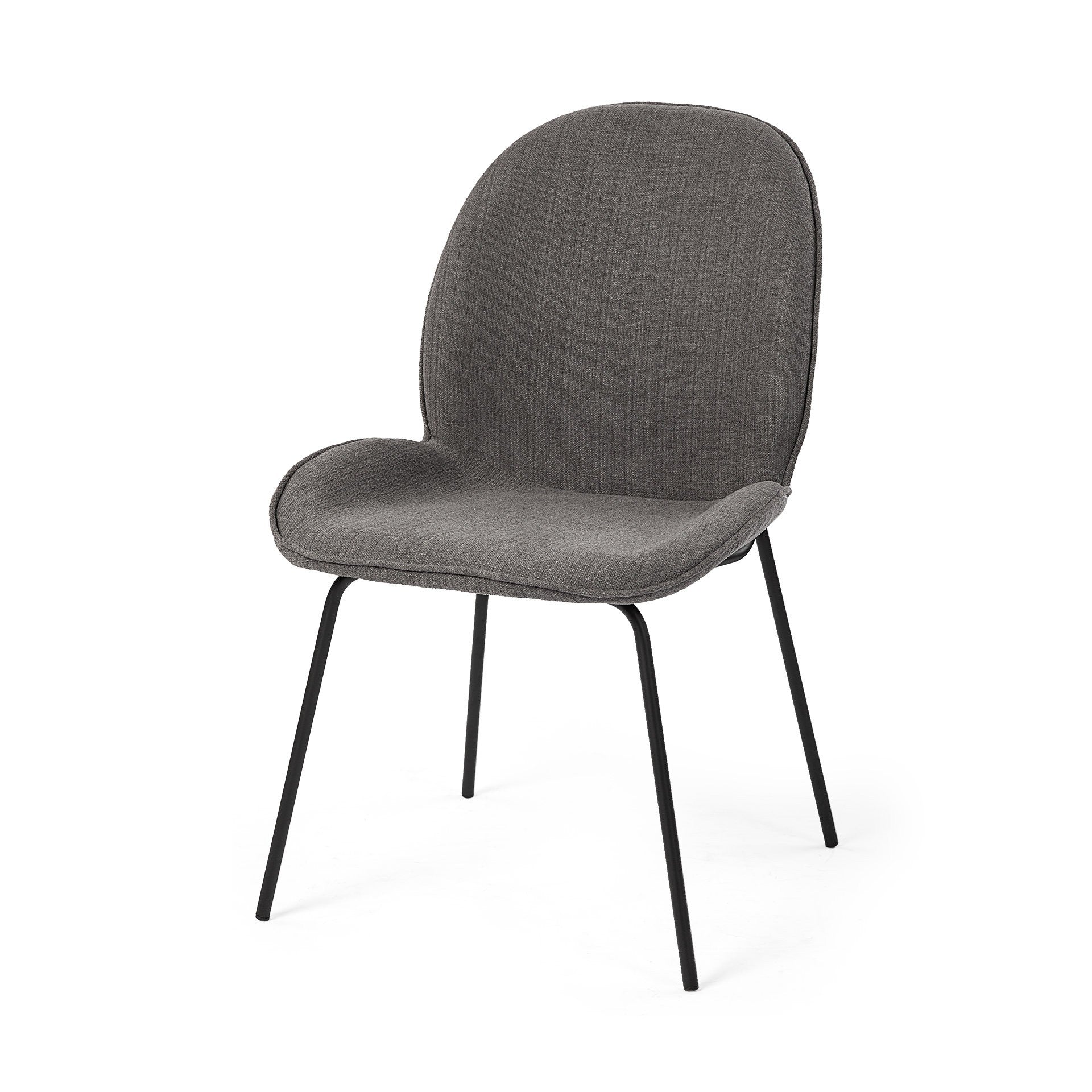 Black And Gray Flaired Seat Fabric Dining Chair By Homeroots | Dining Chairs | Modishstore