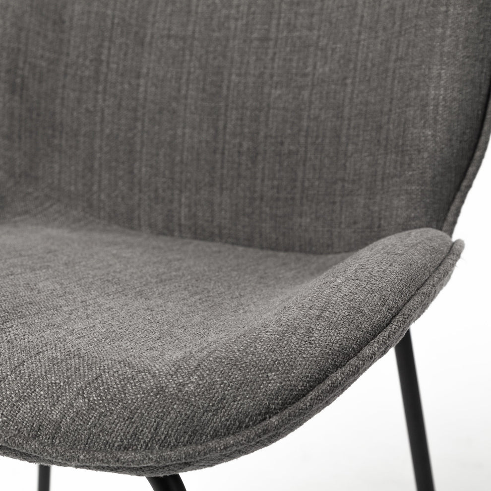 Black And Gray Flaired Seat Fabric Dining Chair By Homeroots | Dining Chairs | Modishstore - 6