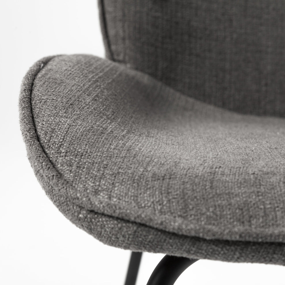 Black And Gray Flaired Seat Fabric Dining Chair By Homeroots | Dining Chairs | Modishstore - 7